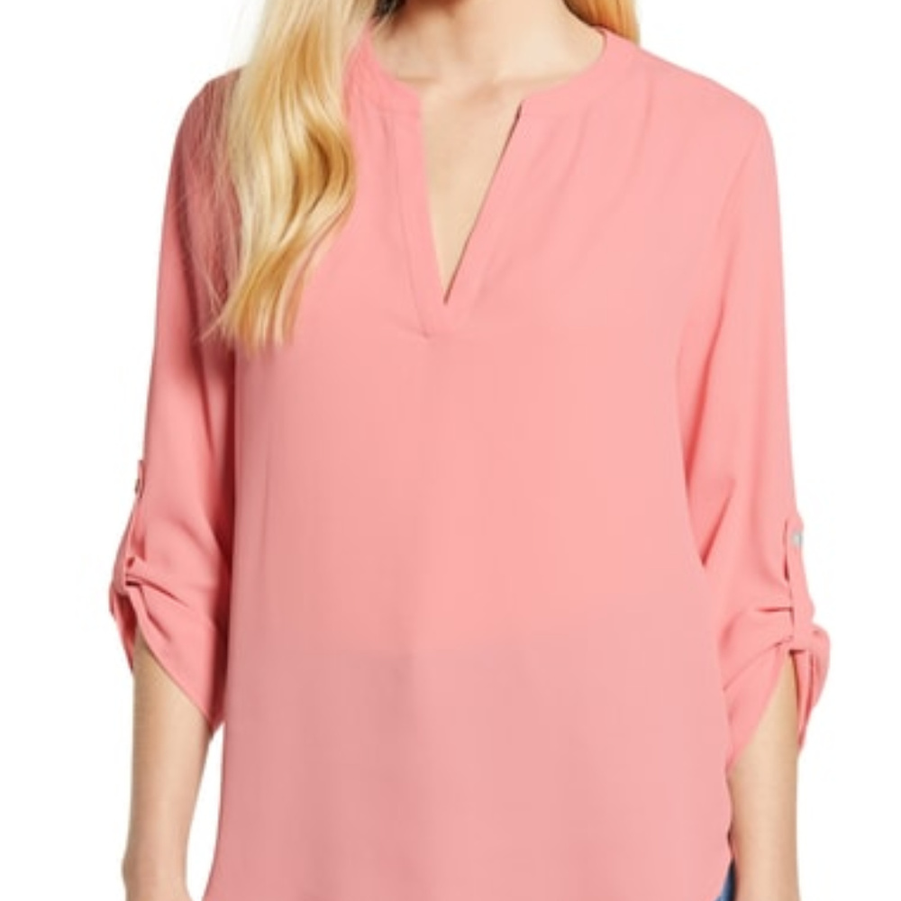 NWT CHAUS Roll-Tab Hi-Low Tunic, Size L